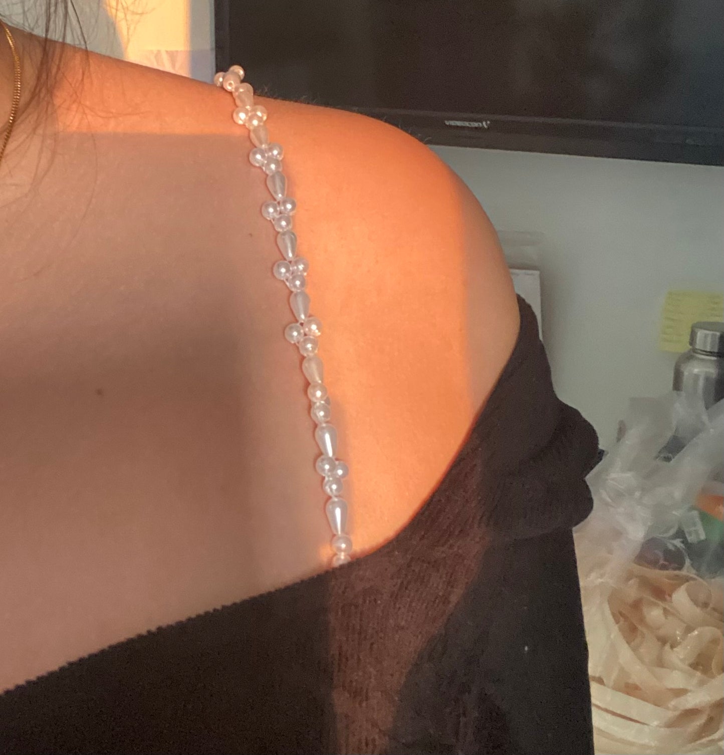Pearl Triangle Bra Strap