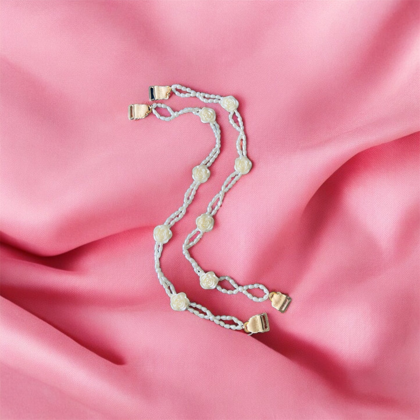 Rose Pearls Bra Straps